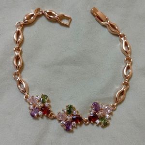 New multi color cz gold filled bracelet